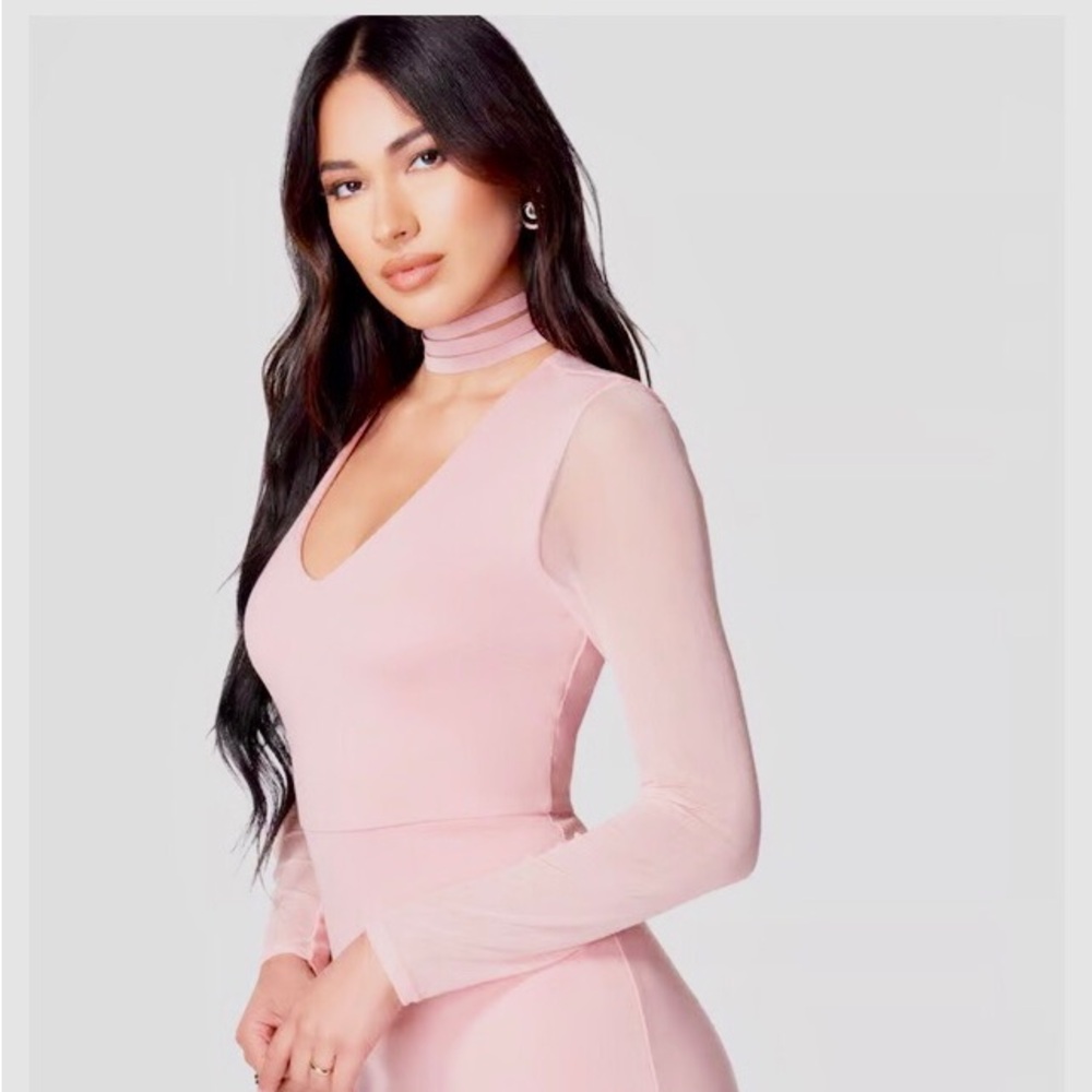 Bebe choker neck mini dress